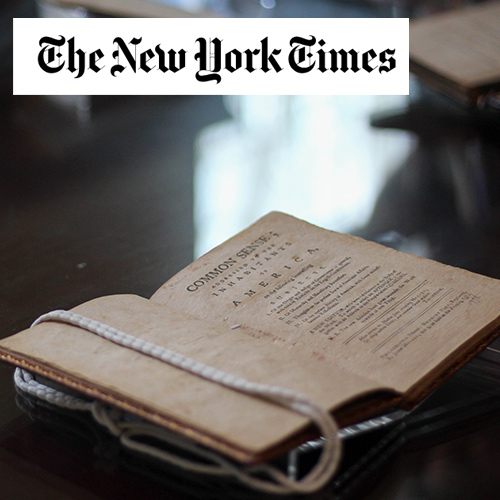 A copy of Common Sense with The New York Times logo.