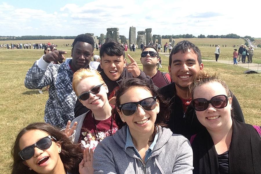Iona students at Stonehenge in England.