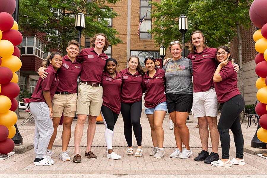 Students at Iona on welcome day.