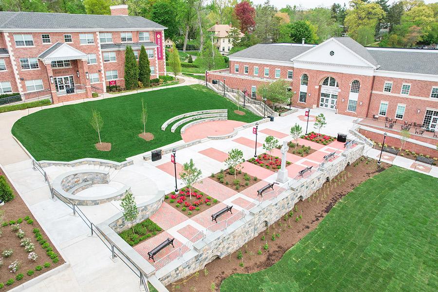 Overhead drone shot of the Murphy Green.