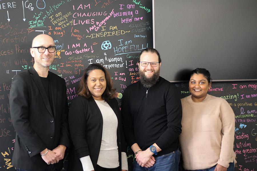 Christoph Winkler, Lendynette Pacheco-Jorge, Rob Kissner, and Riana Khan ’22