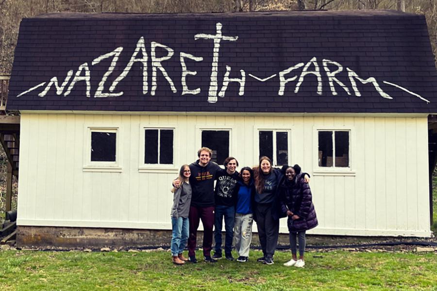 Students on an immersion trip at Nazareth Farm.