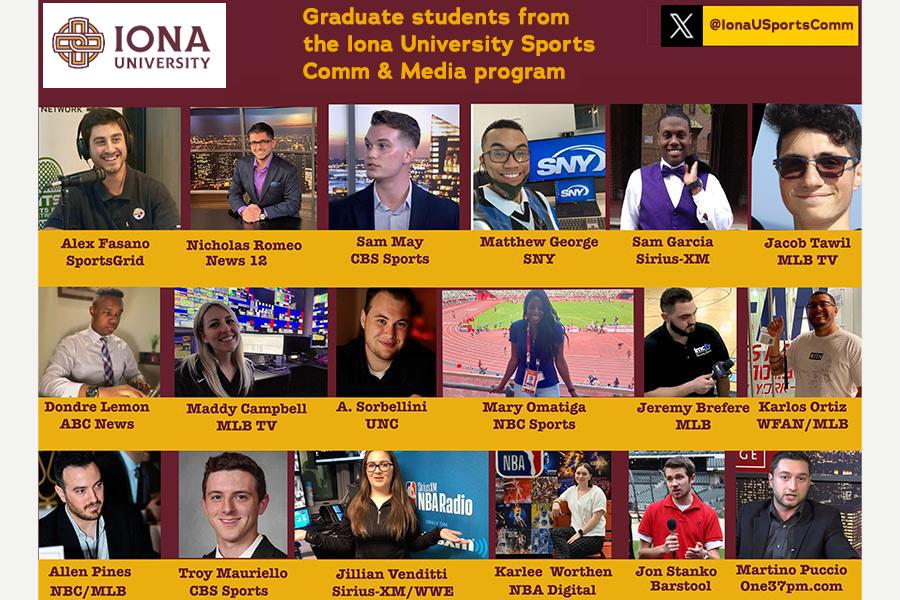 Where are they now collage? of students from the Sports Comm program.