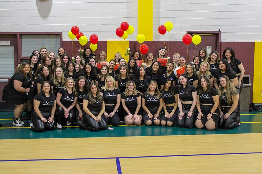 The Delta Theta Beta sorority in Mulcahy Gym.