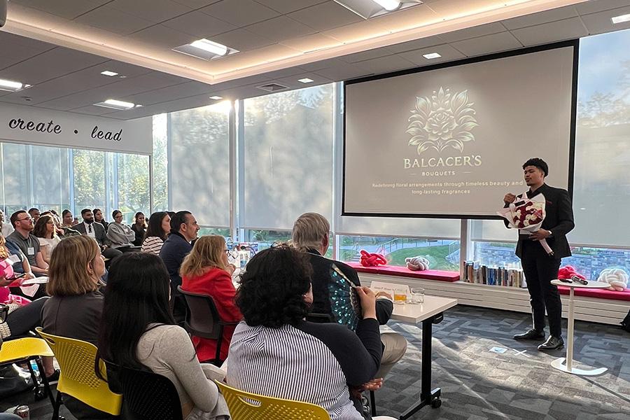 Spring 2024 IIC Participant Jared Balcacer presenting at the Final Pitch event