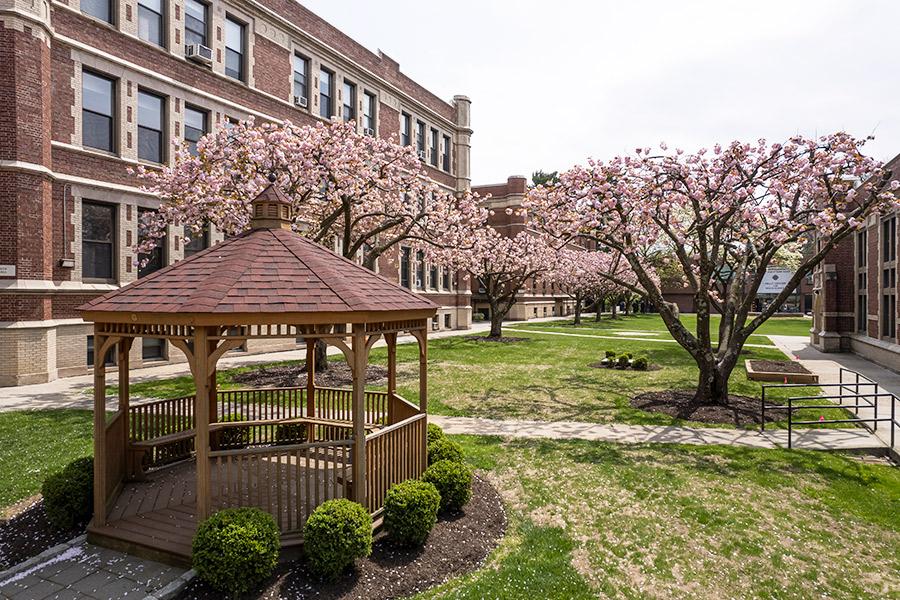 The gazebo on the Bronxville campus.