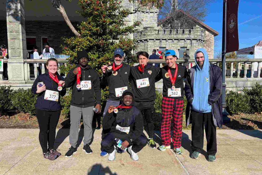 Running club Jingle Bell 5k race at Manhatanville University