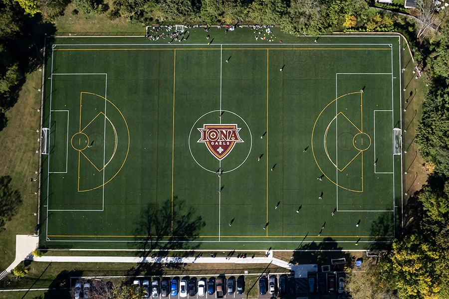 The turf field on the Bronxville campus.