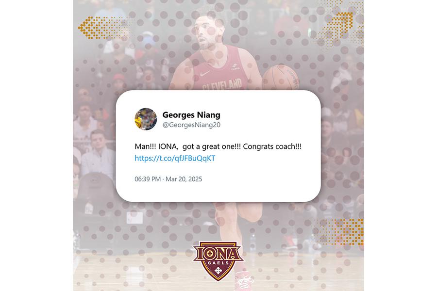 Georges Niang tweet: "Man! Iona got a great one! Congrats coach!"