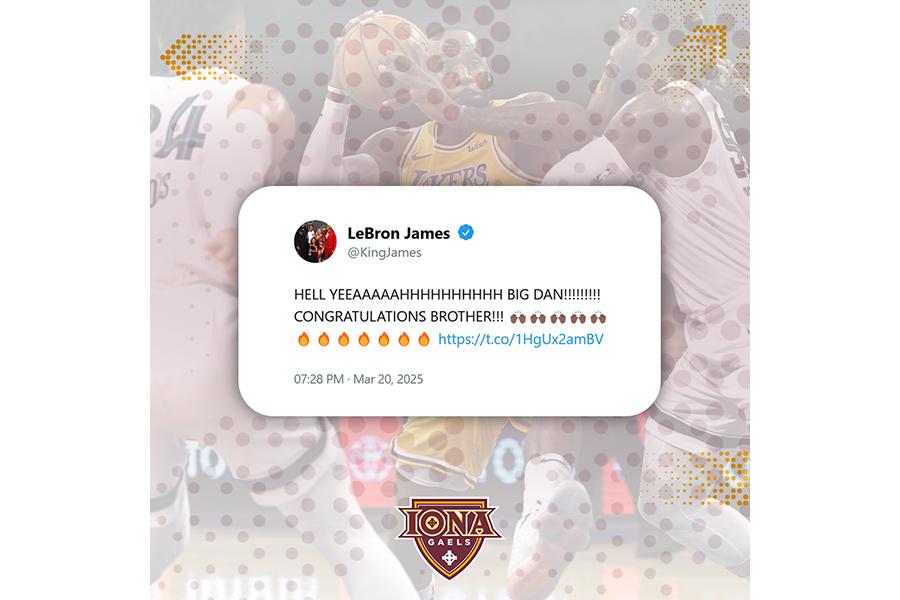 LeBron James tweet: Hell YEEAAAAHHHH BIG DAN! CONGRATULATIONS BROTHER!!!