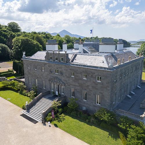 An aerial view of Westport House in Ireland.