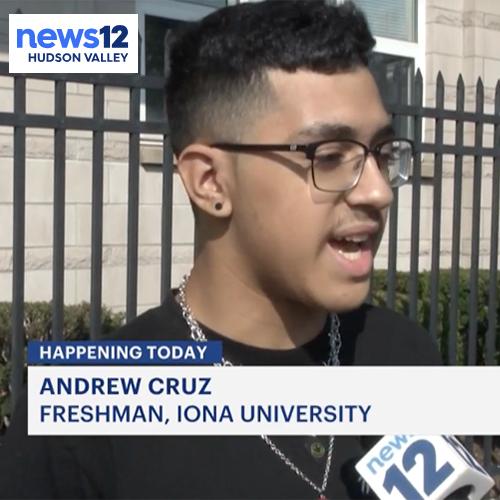 Andrew Cruz talks to News12 at 2024 move-in day.