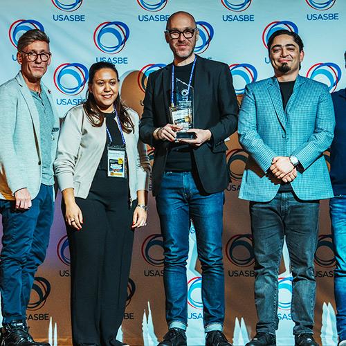 Christoph Winkler and staff at the awards ceremony.