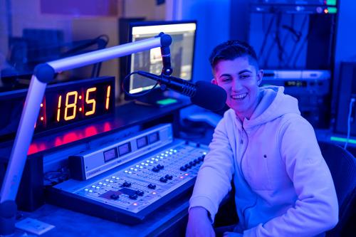 A radio host in the Iona radio station.