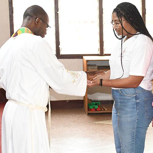 Aisha Graham attending the Blessing of the Hands ceremony for the first-year nursing students.