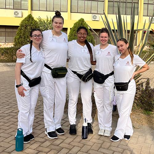 Nursing students visit the Holy Family Nursing & Midwifery Teaching College in Berekum, Ghana.