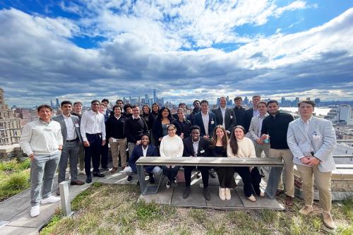 Students visit the NYC Google offices and enjoy the view from the rooftop.