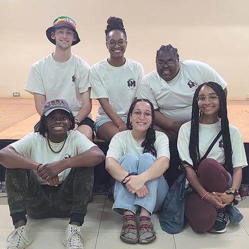 Students on an immersion trip in Jamaica.