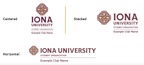 Centered, stacked and horizontal examples of Iona branded lockups.