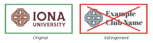 Example of Iona University logo and a club using it as their logo.