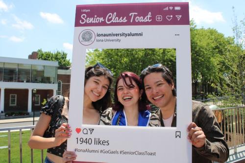 Three Students at the Senior Class Toast