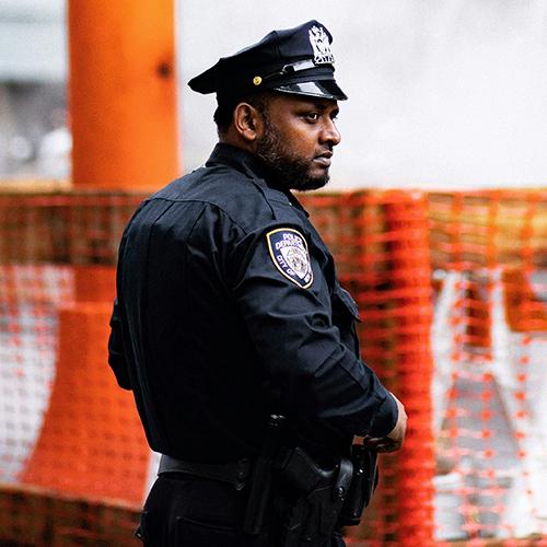 A police officer in Times Square.