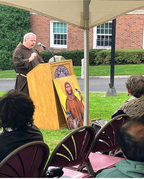 Father Mulvey speaking at the Season of Creation event.