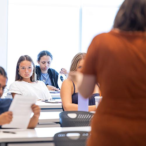 Students in a classroom.