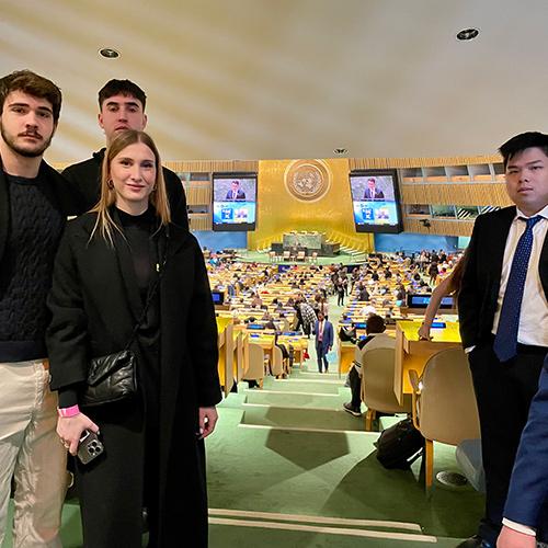 Students at the United Nations.