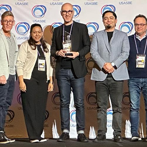 Christoph Winkler and staff at the awards ceremony.