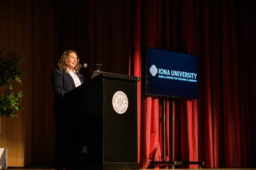 Tricia Mulligan speaking the conference.